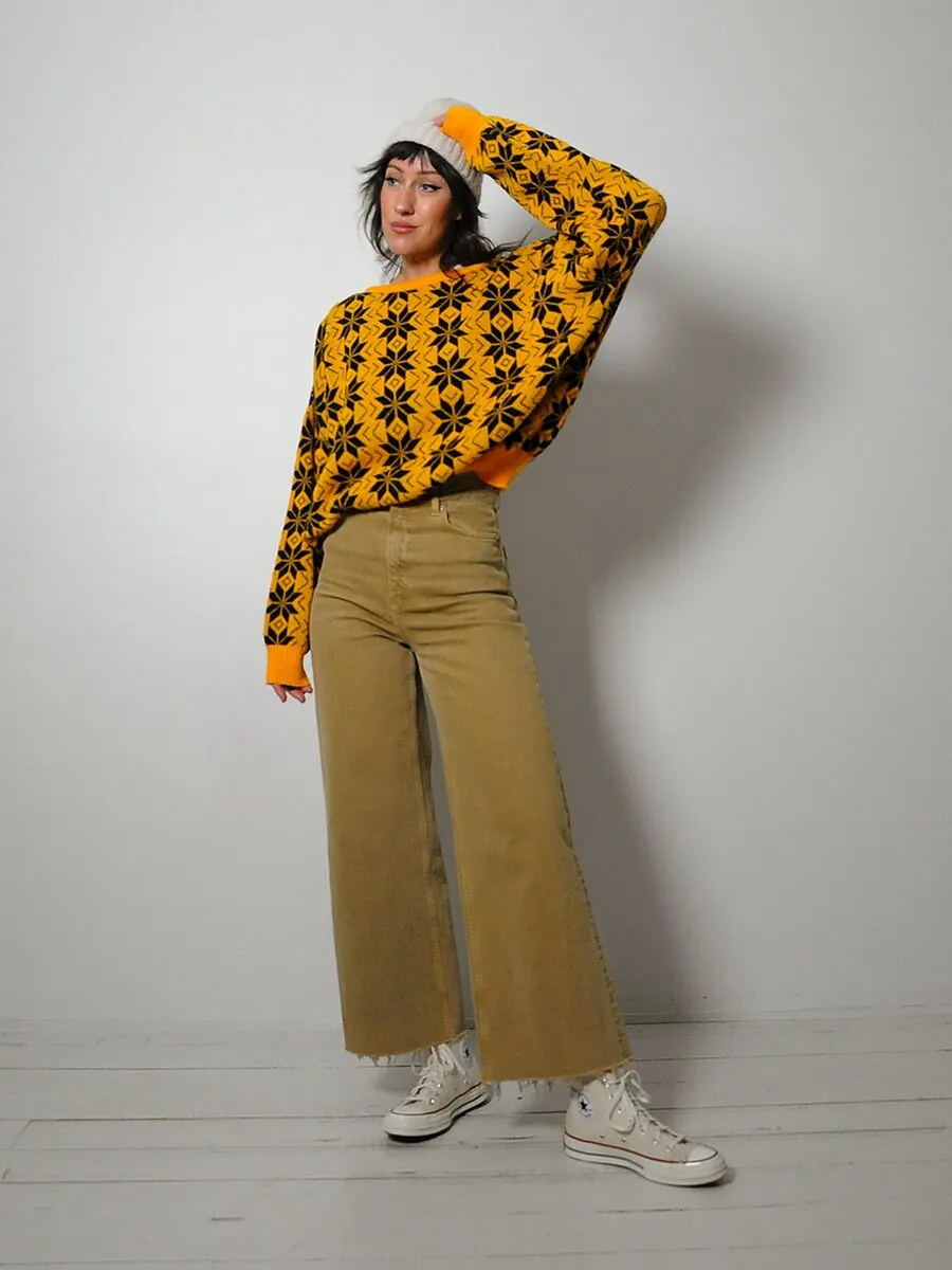 1980's Gold Fairisle Snowflake sweater